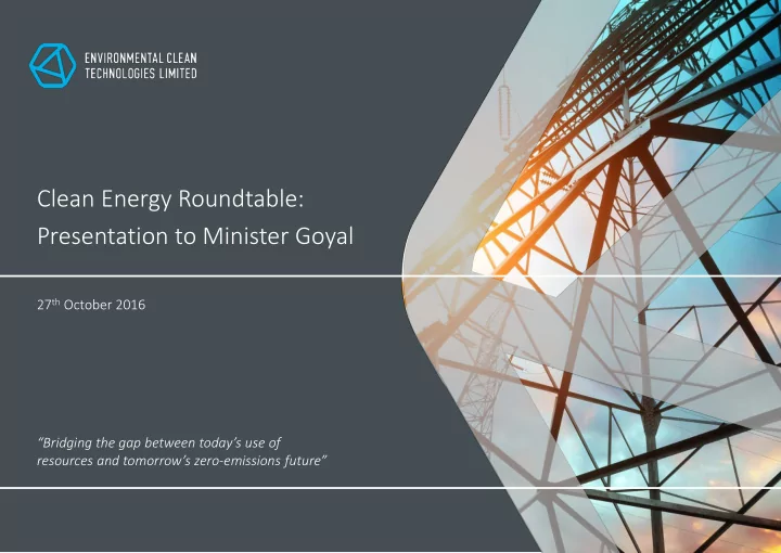 presentation to minister goyal
