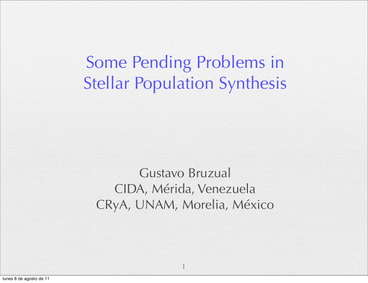 some pending problems in stellar population synthesis