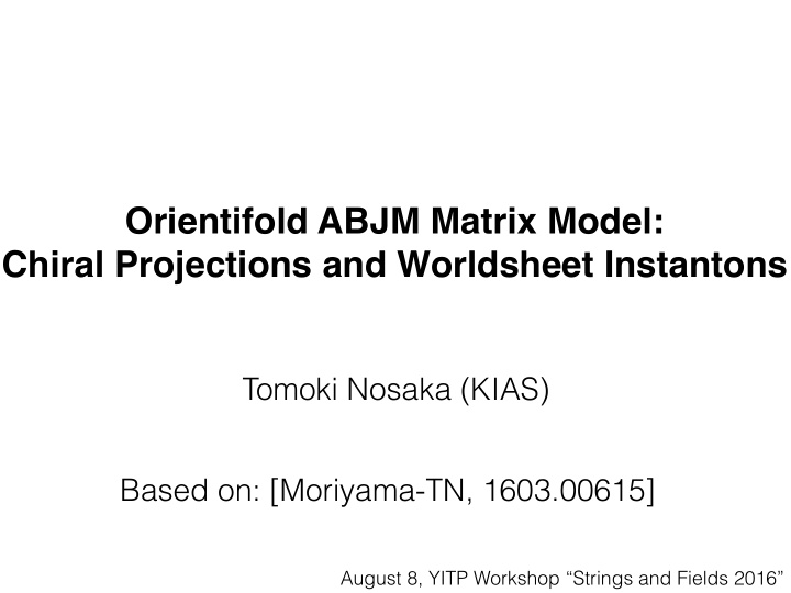 orientifold abjm matrix model chiral projections and