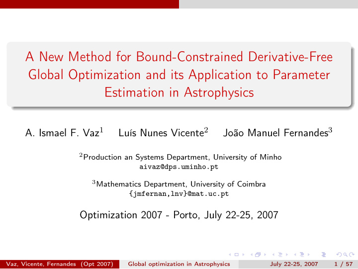 a new method for bound constrained derivative free global