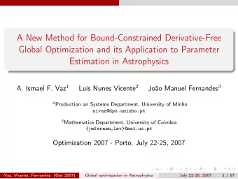 A New Method for Bound-Constrained Derivative-Free  Global Optimization and its Application to