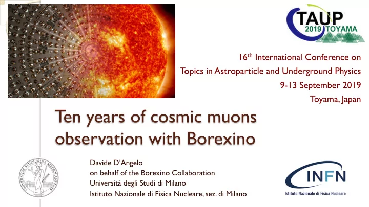 ten years of cosmic muons observation with borexino