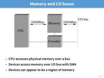 Memory and I/O buses  I/O bus  1880Mbps  1056Mbps  Memory  CPU  Crossbar  CPU accesses physical