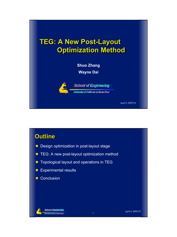 teg a new post layout teg a new post layout optimization