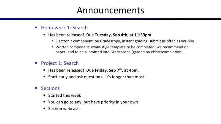 announcements