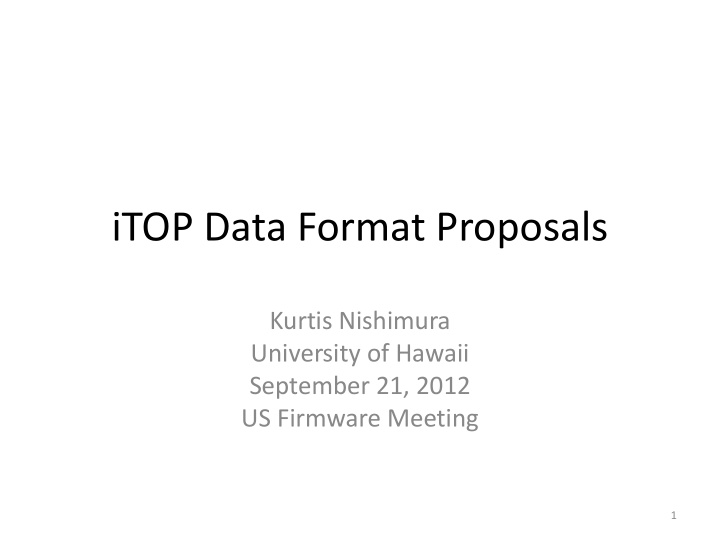 itop data format proposals