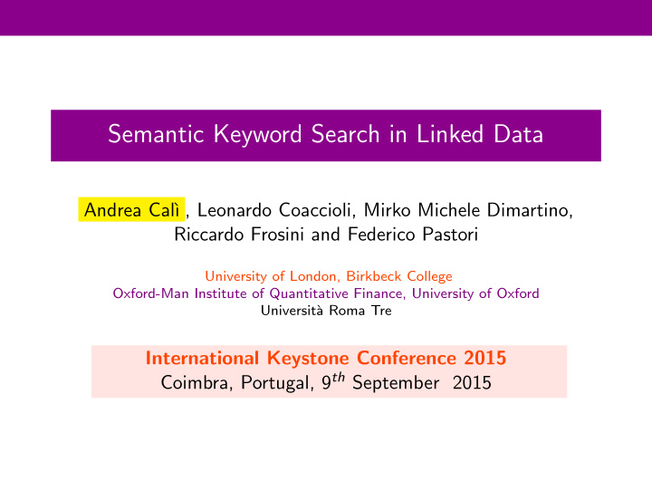 semantic keyword search in linked data