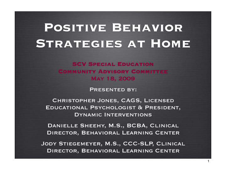 positive behavior strategies at home