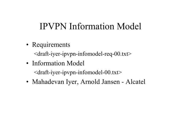 ipvpn information model