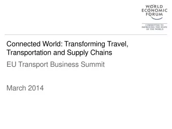 EU Transport Business Summit  March 2014  Transport 2025: Plenty of Transformation  Vehicle