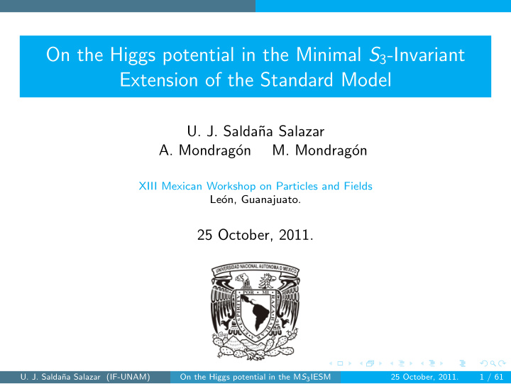 on the higgs potential in the minimal s 3 invariant