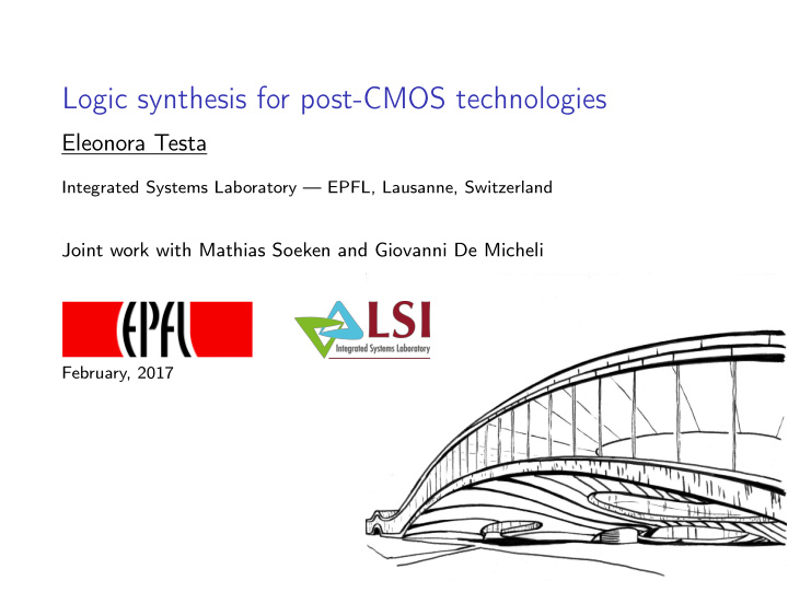 logic synthesis for post cmos technologies