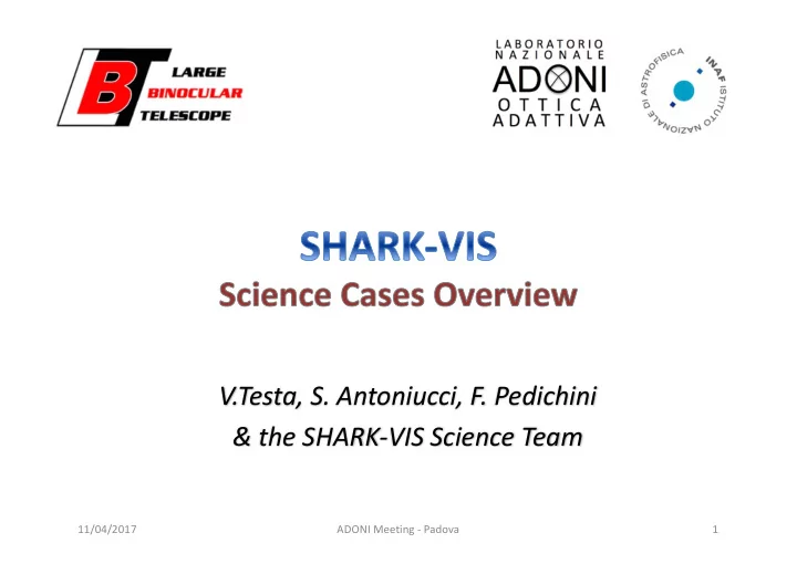 v testa s antoniucci f pedichini the shark vis science