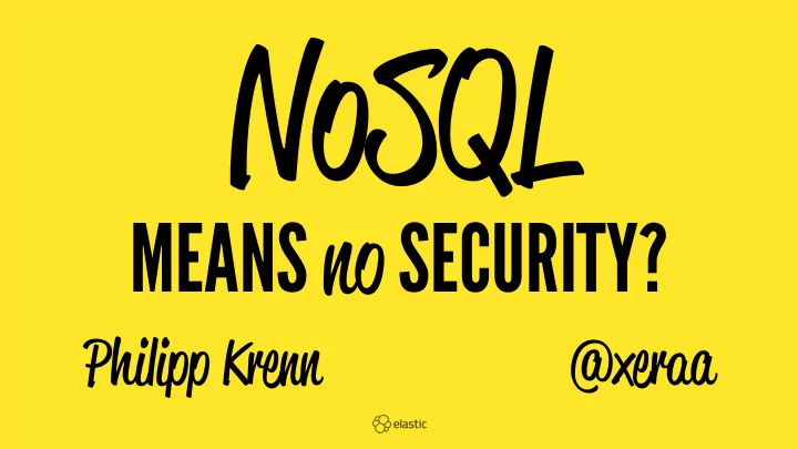 nosql