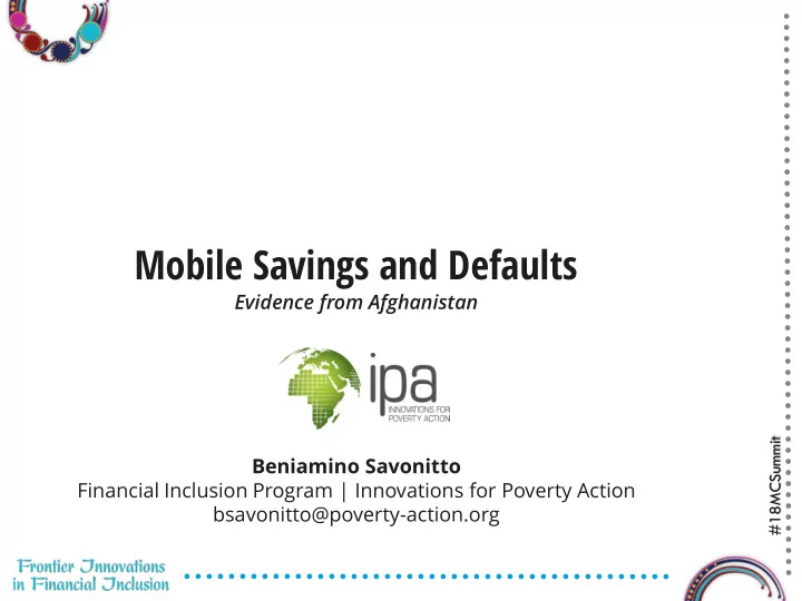 mobile savings and defaults