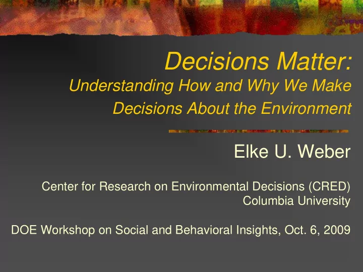 decisions matter