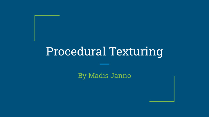 procedural texturing