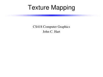 Texture Mapping  CS418 Computer Graphics  John C. Hart  Interpolation  Rasterization will