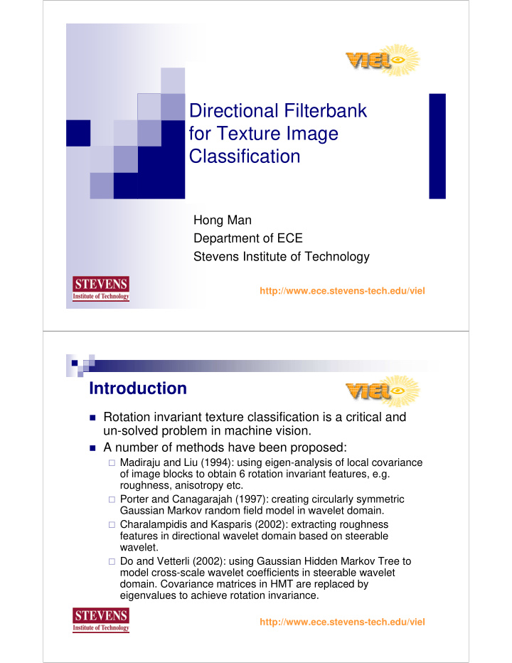 directional filterbank for texture image classification