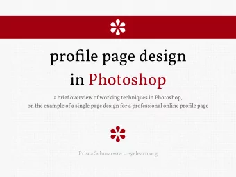 profile page design  in Photoshop  a brief overview of working techniques in Photoshop,  on
