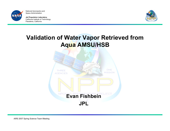 validation of water vapor retrieved from aqua amsu hsb