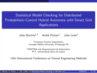 Statistical Model Checking for Distributed  Probabilistic-Control Hybrid Automata with Smart Grid