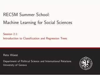 RECSM Summer School:  Machine Learning for Social Sciences  Session 2.1:  Introduction to