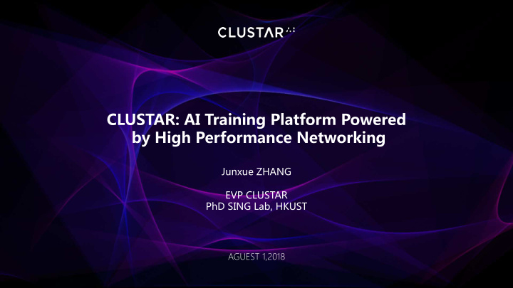 clustar ai training platform powered by high performance