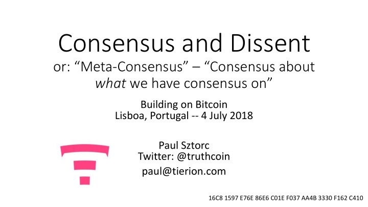 consensus and dissent