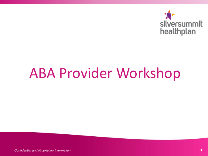 aba provider workshop