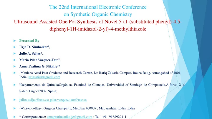ultrasound assisted one pot synthesis of novel 5 1