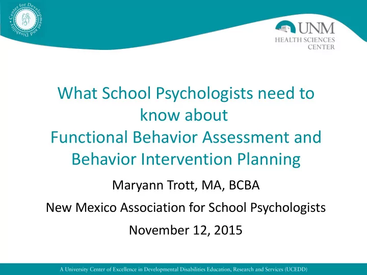what school psychologists need to know about functional