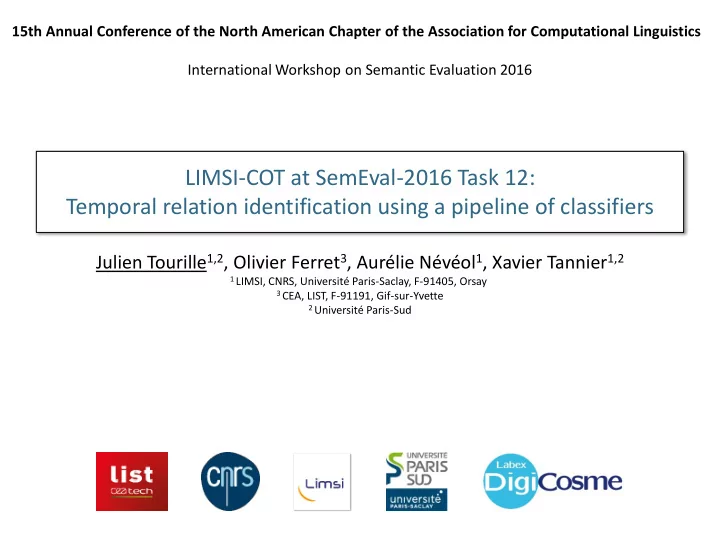 limsi cot at semeval 2016 task 12