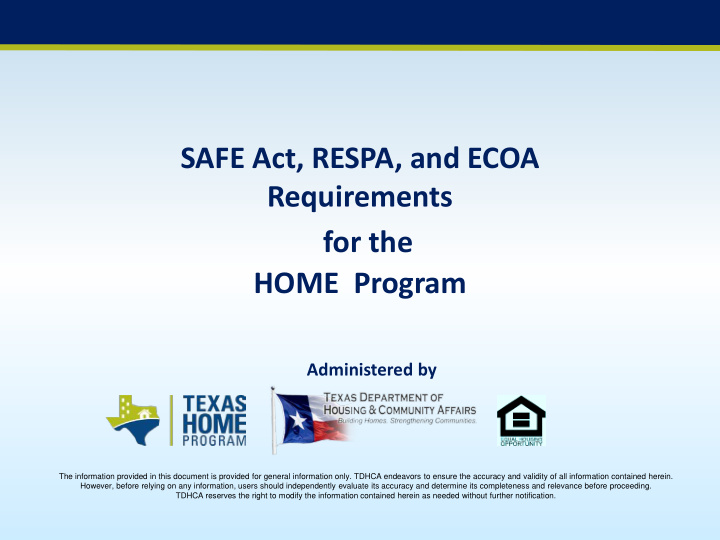 secure and fair enforcement for mortgage licensing safe