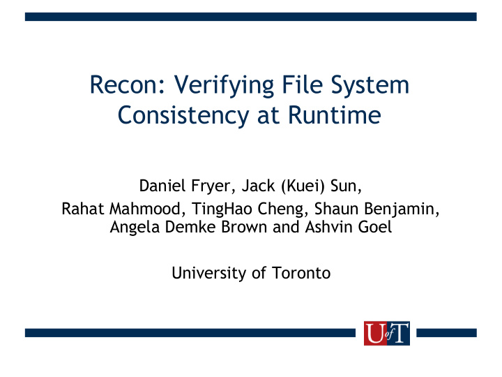 recon verifying file system