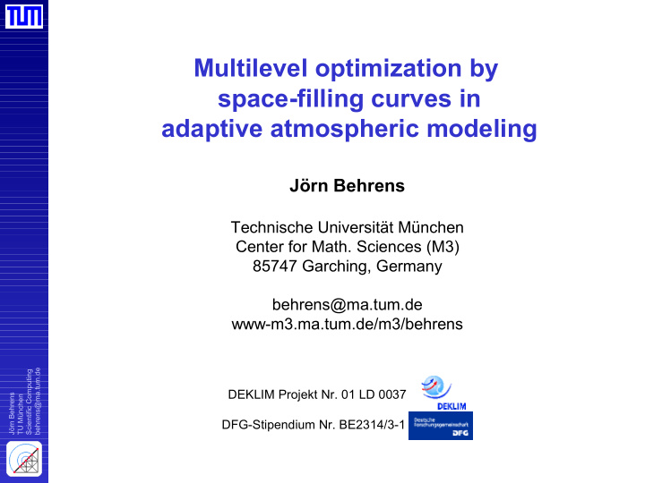 multilevel optimization by space filling curves in
