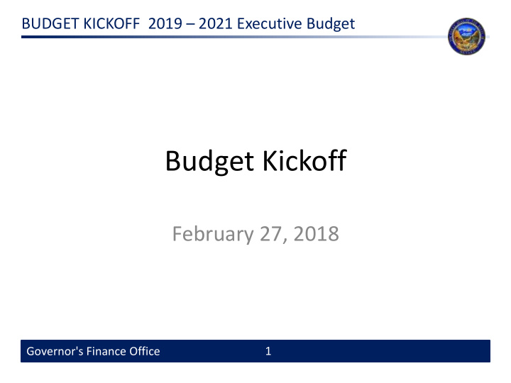 budget kickoff