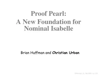 Proof Pearl:  A New Foundation for  Nominal Isabelle  r
