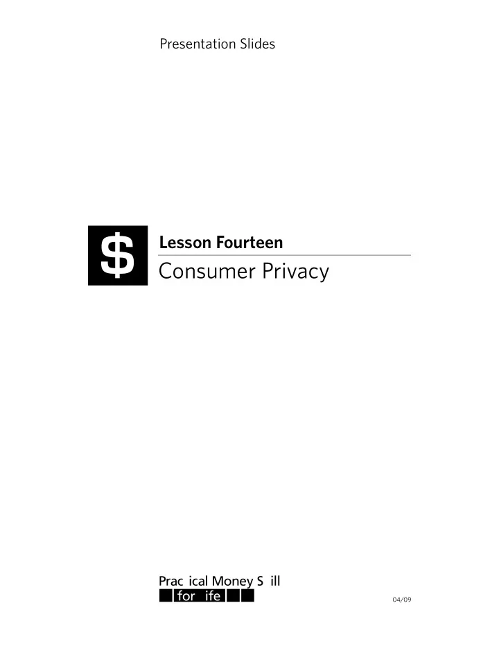 lesson fourteen consumer privacy 04 09 privacy and