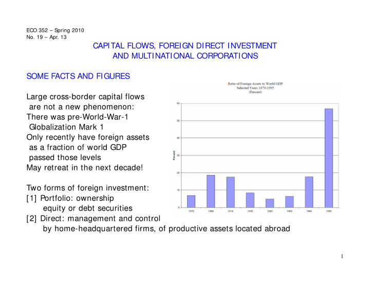 capital flows foreign direct investment and multinational