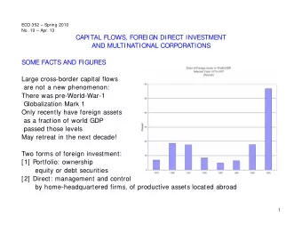 CAPITAL FLOWS, FOREIGN DIRECT INVESTMENT  AND MULTINATIONAL CORPORATIONS  SOME FACTS AND FIGURES