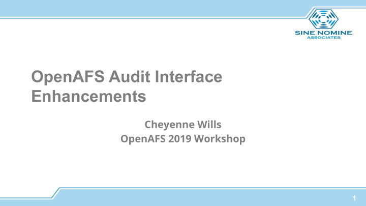 openafs audit interface enhancements