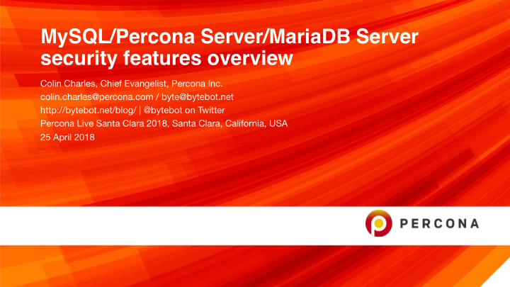mysql percona server mariadb server security features