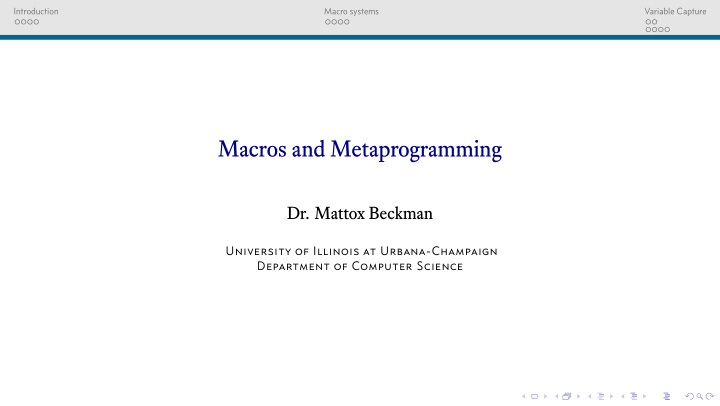 macros and metaprogramming
