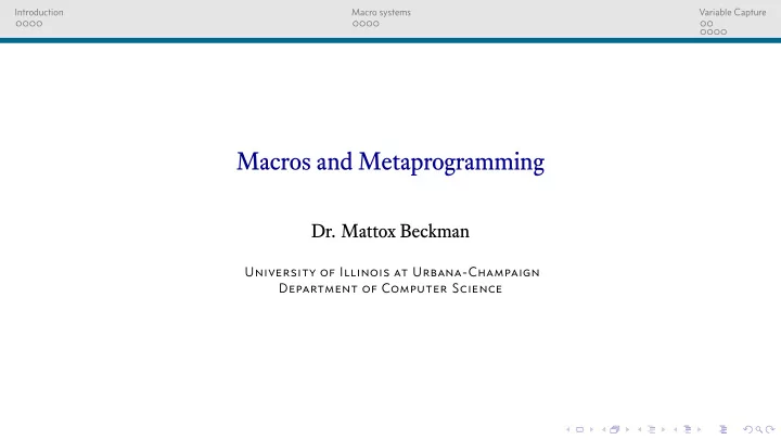 macros and metaprogramming