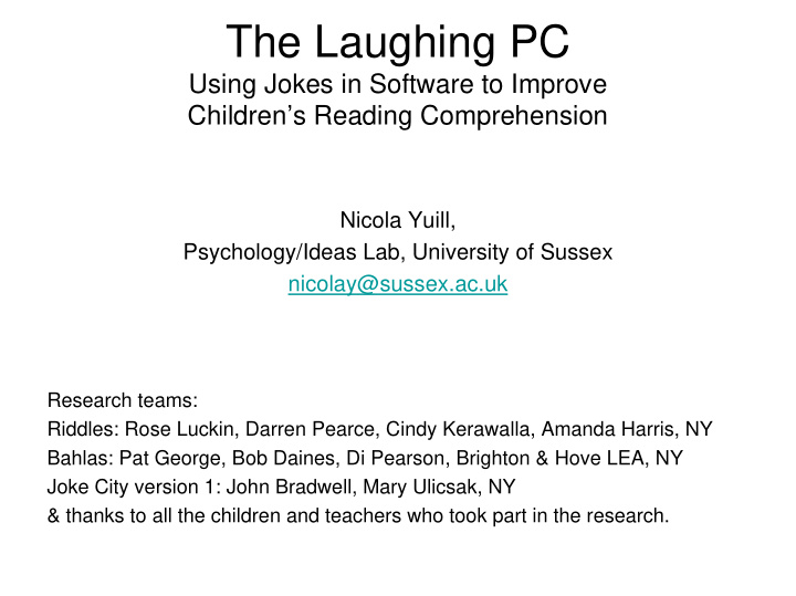the laughing pc