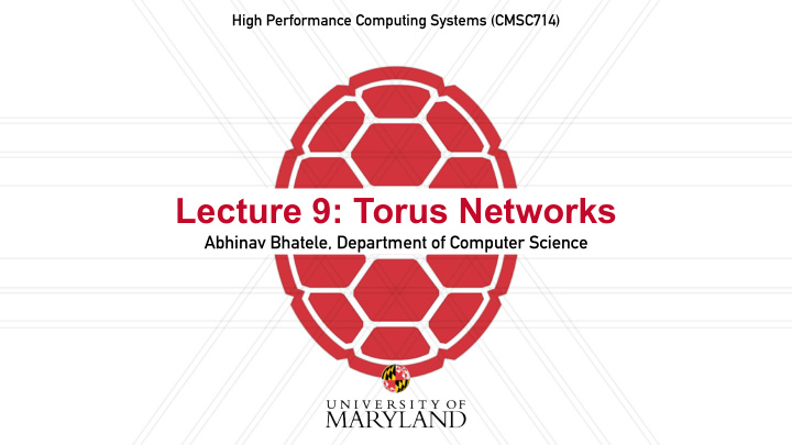 lecture 9 torus networks