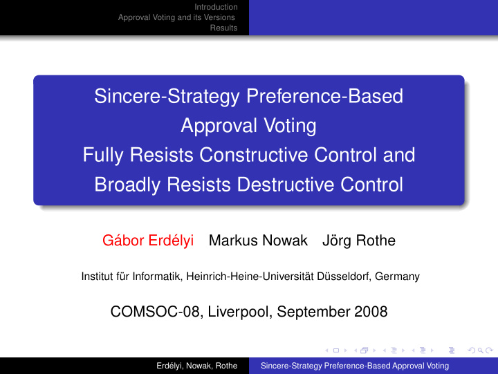 sincere strategy preference based approval voting fully