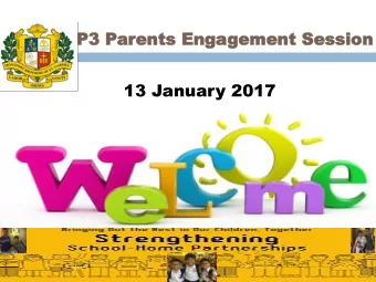 13 January 2017  Overview of Briefing  Introduction of Subject Teachers  Class Expectations