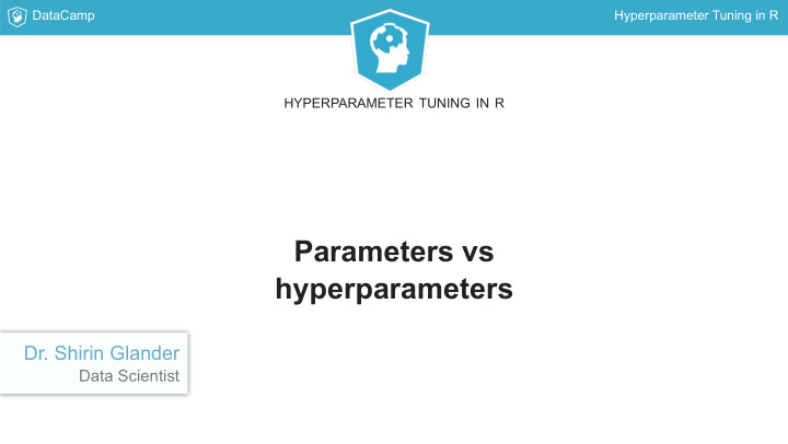 parameters vs hyperparameters
